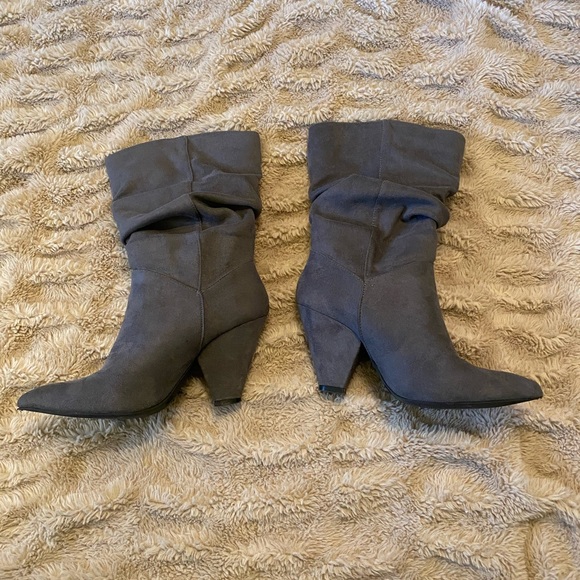 Grey suede booties - Picture 2 of 2